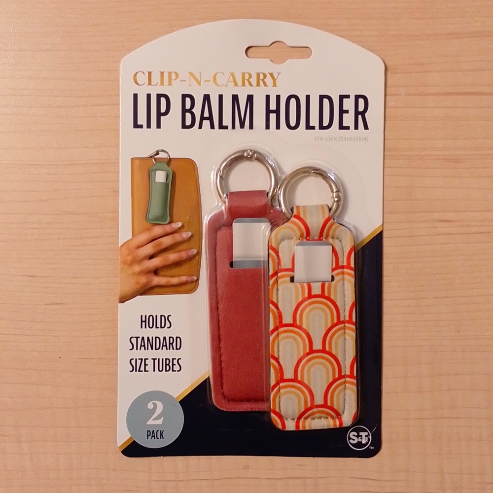 *2/$10* Lip Balm Lipstick Holder Bag Clip Chain - 2 Pack